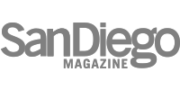 Logo of San Diego Magazine in grey text.