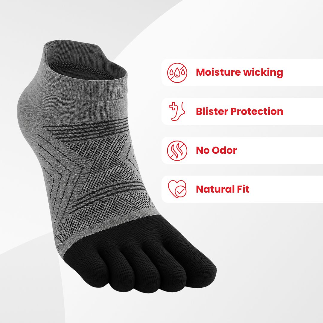 Kintoe Merino Wool No Show toe socks – design detail