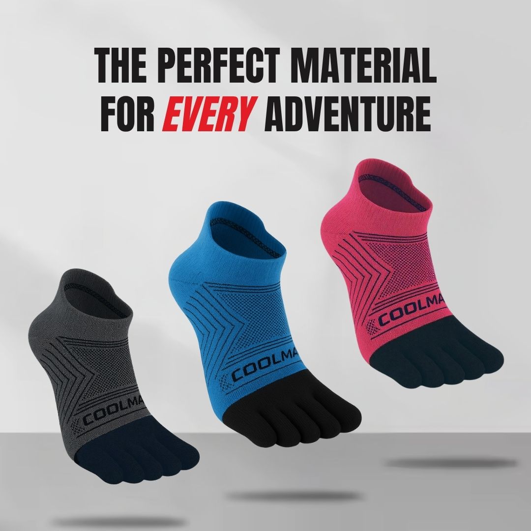 Kintoe Coolmax Performance No Show toe socks – lifestyle photo