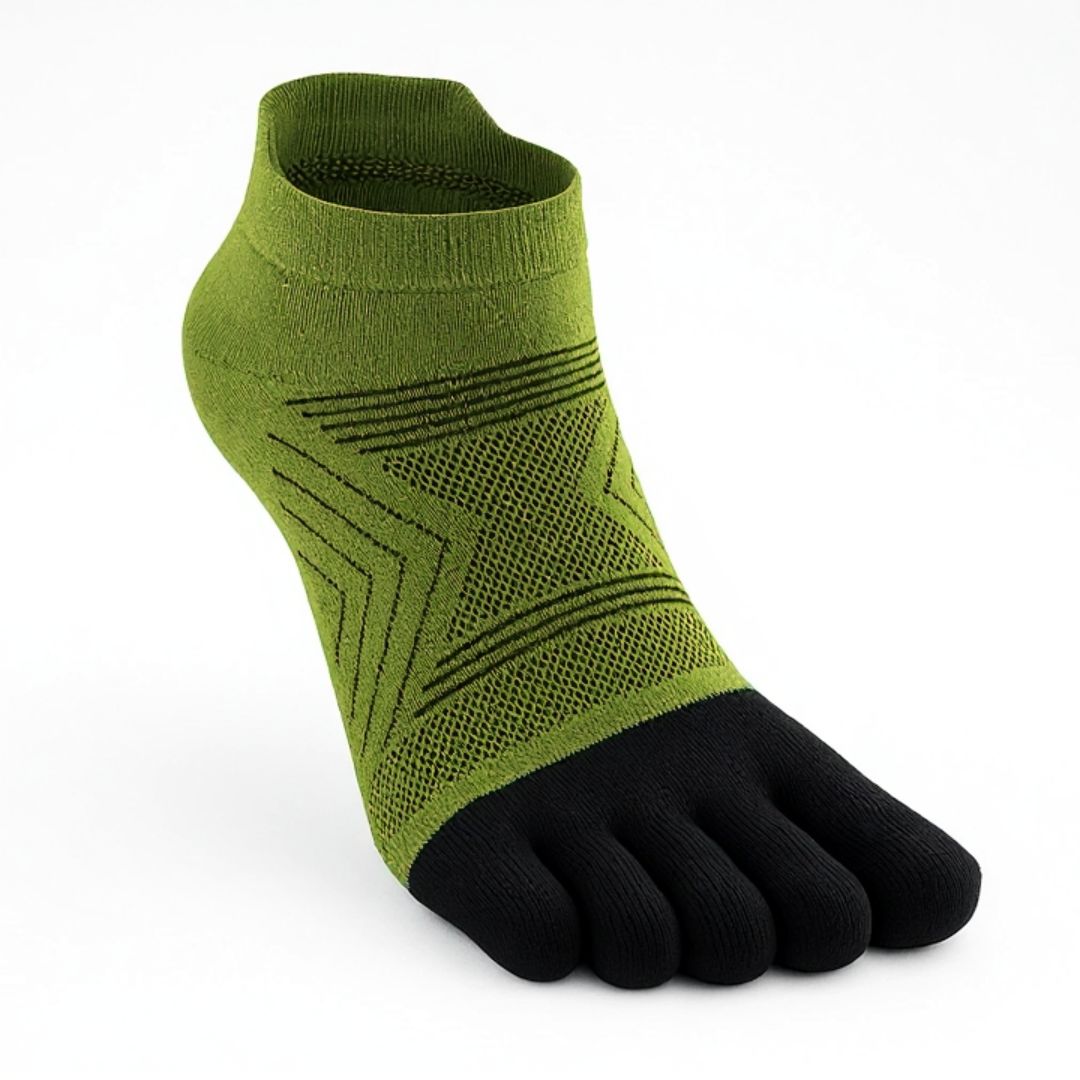 Kintoe Merino Wool No Show toe socks in green
