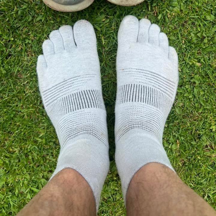 Kintoe customer wearing toe socks